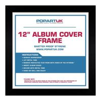 PopartUK Wooden Record Cover Display Frame for 12-inch Vinyl Records (36 x 36cm) - Black