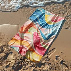 Colorful Beach Towel,Beach Towels for Travel, Quick Dry Towel for Swimmers Sand Proof Beach Towels for Women Men Girls Kids, Cool Pool Towels Beach Accessories Absorbent Towel Lightinthebox