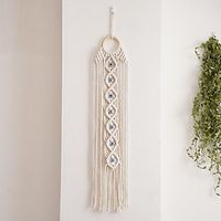 Boho Woven Tapestry Wall Hanging Decor Wall Art for Living Room Bedroom Boho Chic White Boho Macrame Wall Hanging Inspired Woven Tapestry miniinthebox - thumbnail
