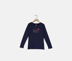 Kids Girls Graphic Be Amazing Be Yourself Top  Navy/White