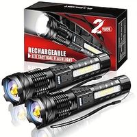 LED Rechargeable Zoom Tactical Flashlights Powerful Portable  Durable LED Light for Outdoor Hiking Camping Lightinthebox - thumbnail