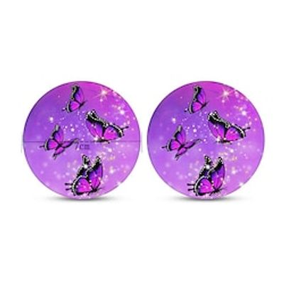 2pcs Car Coaster Blue Purple Crystal Butterfly Car Coaster Women's 2-Piece Set Car Accessories Cup Holder Mat Lightinthebox