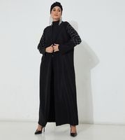 Moistreet Black Crepe Abaya (XS, S, M, L, XL, XXL)