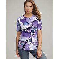 Women's T shirt Tee Tie Dye Daily Weekend Purple Print Short Sleeve Fashion Round Neck Regular Fit Summer Lightinthebox