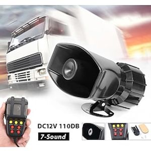 12V Car Alarm Air Horn Tone Sound Car Emergency Siren Car Siren Horn Mic PA Speaker System Emergency Amplifier Hooter 60W 110DB miniinthebox