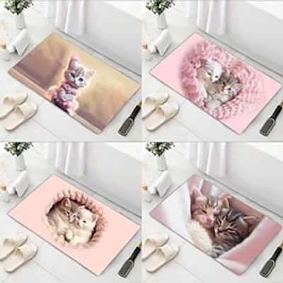 Bathroom Bath Mat Flannel Non-slip Carpet Bathtub Floor Rug Shower Room Doormat Memory Foam Mat Washable Carpet Lightinthebox