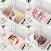 Bathroom Bath Mat Flannel Non-slip Carpet Bathtub Floor Rug Shower Room Doormat Memory Foam Mat Washable Carpet Lightinthebox - thumbnail