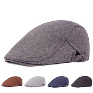 Men's Flat Cap Black Navy Blue Polyester Streetwear Stylish 1920s Fashion Outdoor Daily Going out Plain Warm Lightinthebox