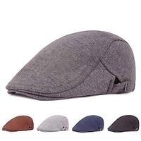 Men's Flat Cap Black Navy Blue Polyester Streetwear Stylish 1920s Fashion Outdoor Daily Going out Plain Warm Lightinthebox - thumbnail