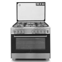 Gratus 90 X 60 cm Free Standing Double Safety Cooker (Matt), Made in Turkey, Top 5 Gas Pool Burners, Internal Double Cooling Fan System, Commercial Cast Iron, 1 Year Warranty, Model- FCR905KTSS1