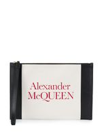 Alexander McQueen logo-embossed leather clutch - White - thumbnail