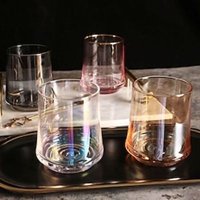 1pcs Whiskey Cup Glass Water Cup Colorful Household Whiskey Cup Thick Bottom Ion Plated Juice Cup High Temperature.. Lightinthebox
