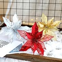 Christmas Decorations Simulation Flannel Powder Christmas Flowers Christmas Tree Decoration Christmas Wreath miniinthebox - thumbnail