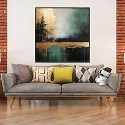 Handmade Oil Painting Canvas Wall Art Decoration Modern Abstract Golden Forest Landscape for Home Decor Rolled Frameless Unstretched Painting Lightinthebox