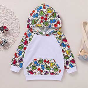 Kids Girls' Hoodie  Sweatshirt Long Sleeve Cartoon Print White Children Tops Autumn / Fall Basic Regular Fit 2-8 Years miniinthebox