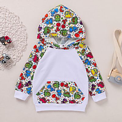 Kids Girls' Hoodie  Sweatshirt Long Sleeve Cartoon Print White Children Tops Autumn / Fall Basic Regular Fit 2-8 Years miniinthebox
