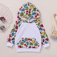 Kids Girls' Hoodie  Sweatshirt Long Sleeve Cartoon Print White Children Tops Autumn / Fall Basic Regular Fit 2-8 Years miniinthebox - thumbnail