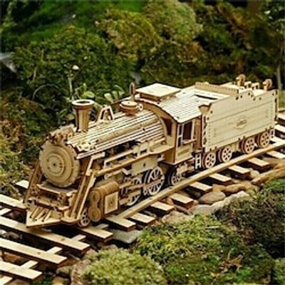 Super Wooden Mechanical Model Puzzle Set 3d Puzzle Wooden Model Car Steam Train Diy Assembled Toy Truck Jeep Ornaments miniinthebox