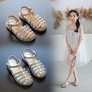 Girls' Flats Dress Shoes Flat Comfort PU Little Kids(4-7ys) Big Kids(7years ) Flower Event / Party Daily Walking Shoes Sequin Pink Silver Spring Summer / Party  Evening miniinthebox