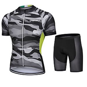 CAWANFLY Men's Short Sleeve Cycling Padded Shorts Cycling Jersey with Shorts Cycling Shorts Summer Grey Bike Shorts Quick Dry Sports Mountain Bike MTB Road Bike Cycling Clothing Apparel Lightinthebox