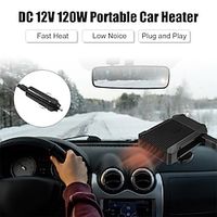 1 Set Car Heater 12V 120W Portable Car Windshield Defroster Demister 2 in 1 Car Heating and Cooling Fan Fast Heating 360 Rotatable Base Black Lightinthebox - thumbnail