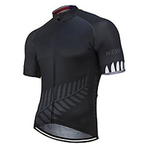 21Grams Men's Short Sleeve Cycling Jersey Summer Polyester Black New Zealand National Flag Bike Jersey Top Mountain Bike MTB Road Bike Cycling UV Resistant Quick Dry Breathable Sports Clothing Apparel miniinthebox
