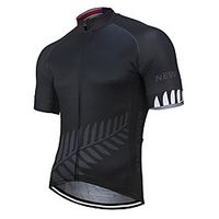 21Grams Men's Short Sleeve Cycling Jersey Summer Polyester Black New Zealand National Flag Bike Jersey Top Mountain Bike MTB Road Bike Cycling UV Resistant Quick Dry Breathable Sports Clothing Apparel miniinthebox - thumbnail
