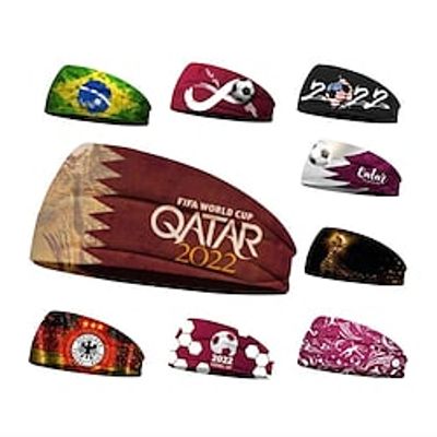 Sports Headband World Cup 2022 Fan Unisex Hairband High Elasticity Yoga Running Fitness Sweatband Football Soccer Fans One Size Lightinthebox