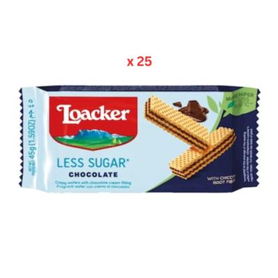 Loacker Less Sugar Chocolate Wafer 25X45G