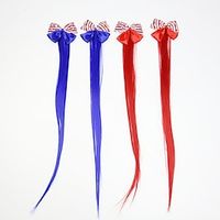 4Pcs Independence Day Party Headwear Bow Wig Card Clip American National Day Wig Tassel Lightinthebox - thumbnail