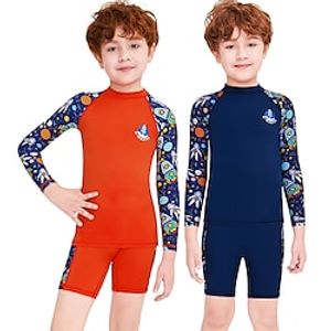 DiveSail Boys Girls' Rash Guard Dive Skin Suit UV Sun Protection UPF50 Breathable Long Sleeve Lycra Swimsuit Swimming Diving Surfing Snorkeling Patchwork Summer / Stretchy / Quick Dry / Quick Dry miniinthebox