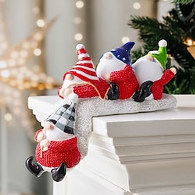 1PC Santa Claus Elk Dwarf Resin Desktop Decoration Christmas Gift Indoor Christmas Decoration Lightinthebox