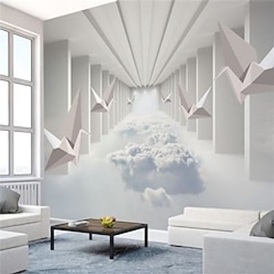 3D Abstract Wallpaper Mural Corridor with Paper Plane Wall Covering Sticker Peel and Stick Removable PVCVinyl Material Self AdhesiveAdhesive Required Wall Decor for Living Room Kitchen Bathroom Lightinthebox
