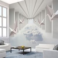 3D Abstract Wallpaper Mural Corridor with Paper Plane Wall Covering Sticker Peel and Stick Removable PVCVinyl Material Self AdhesiveAdhesive Required Wall Decor for Living Room Kitchen Bathroom Lightinthebox - thumbnail
