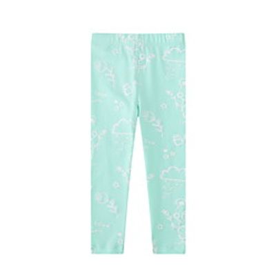 Kids Girls' Leggings Light Green Animal Print Basic 3-8 Years Lightinthebox