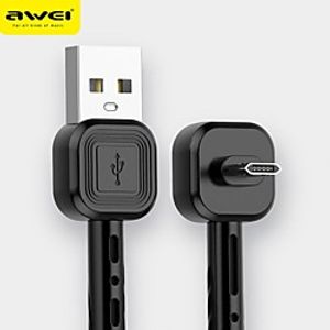 AWEI USB C Cable 1.0m(3Ft) 2.4A Fast Charging 1/3 Pack 90 Degree Gaming Data Line Nylon Game Data Cable For Samsung S21 S20 S10 A Series Huawei Mate 40 30 Pro P40 P30 Xiaomi Redmi K40 K30 Oneplus 9 8 miniinthebox
