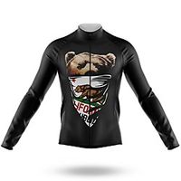 21Grams Men's Long Sleeve Cycling Jersey Spandex Black Bear Bike Top Mountain Bike MTB Road Bike Cycling Quick Dry Moisture Wicking Sports Clothing Apparel  Stretchy  Athleisure Lightinthebox - thumbnail