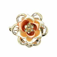 lujuny flower scarf clip ring - fashion triple-ring floral stewardess shawl wrap neckerchief slides buckle for women girls (coffee golden) miniinthebox - thumbnail