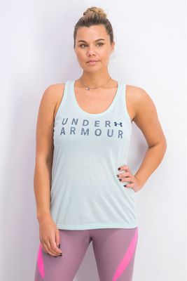 Womens Sleeveless Brand Logo Tank Top Turquoise Womens Sleeveless Brand Logo Tank Top Turquoise