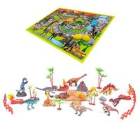 Little Story Toy 18Pcs Dino World Set With 9Pcs Dinosaur Scene Carpet And Accessories - Multicolor LS_18PDIWSCS_MU