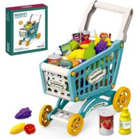 Little Story Role Play Market Shopping Cart Toy Set 56 Pcs - Green LS_DIYSC_BU