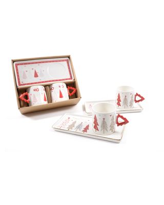 Mercury M Home 2 Pieces Tea Cups with Saucer Zecchino Gold 18.8 x 22.4 x 7.6 cm Assorted 1 Piece