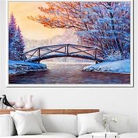 Landscape Wall Art Canvas Beautiful Winter Scenery Prints and Posters Landscape Pictures Decorative Fabric Painting For Living Room Pictures No Frame Lightinthebox - thumbnail