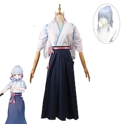 Inspired by Genshin Impact Kamisato Ayaka Anime Cosplay Costumes Japanese Halloween Cosplay Suits Half Sleeve Costume For Women's Lightinthebox