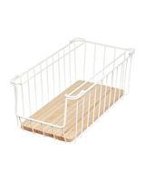 iDesign Wire and Paulownia Wood Open Front Bin 16 x 8 x 6 inch iDesign Wire and Paulownia Wood Open Front Bin 16 x 8 x 6 inch