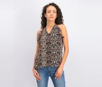 Carlyssa Ruffle Detail Blouse  Black Combo - thumbnail