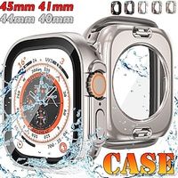 Hard PC Front amp; Rear Bumper Case for Apple Watch 8 7 45mm 41mm  Screen Protector Cover Accessories for iwatch Series SE 6 5 4 44mm 40mm Change To Ultra Watch Case Lightinthebox - thumbnail