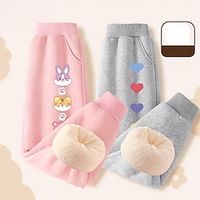 Kids Girls' Trousers Graphic Active Pocket School 7-13 Years Spring Style velvet pants: two hearts pink  heart knot black Style velvet pants: butterfly gray  cherry blossom pink Style velvet pants Lightinthebox - thumbnail