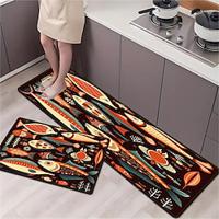 Fishes Pattern Area Rug Kitchen Rug Mat Non-Slip Oil Proof Floor Mat Livingroom Rug Indoor Outdoor Mat Bedroom Decor Bathroom Mat Entrance Rug Door Mat Lightinthebox