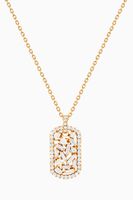 Fireworks Small Dog Tag Diamond Necklace in 18kt Yellow Gold - thumbnail